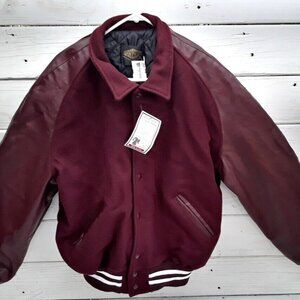 Sports City Varsity / Letterman's Award Jacket 80% Wool USA Size Xlarge Burgundy